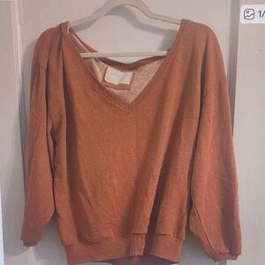 V-Neck Rust Sweater